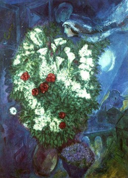 Ramo con amantes voladores contemporáneo Marc Chagall Pinturas al óleo